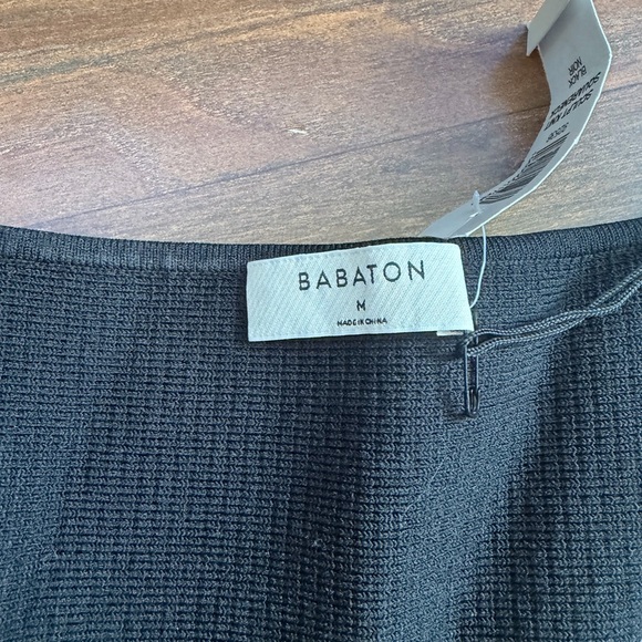 Babaton Square Neck Black Ribbed Shirt NWT - Picture 3 of 5